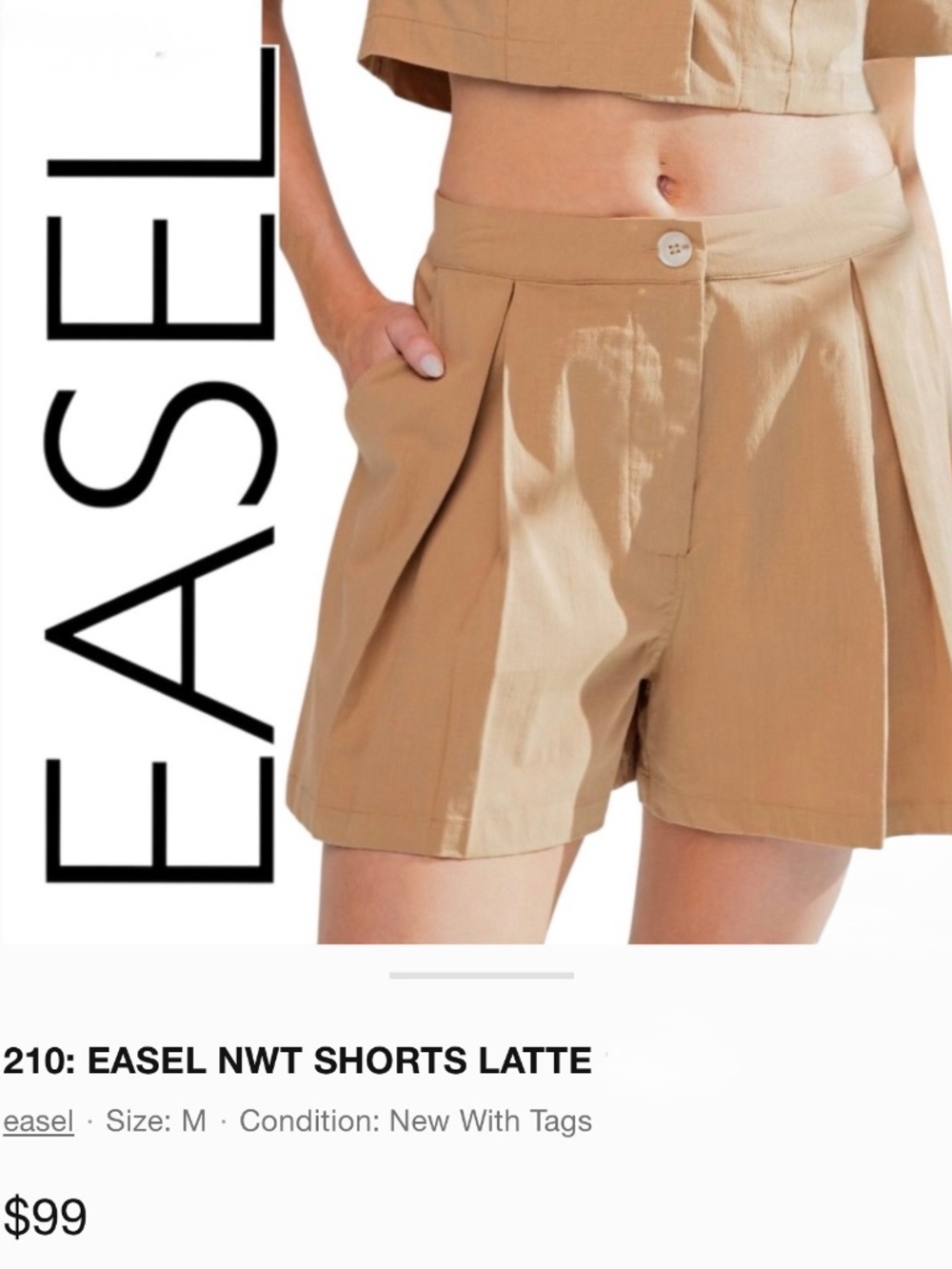 210:  EASEL NWT SHORTS LATTE (R2C)